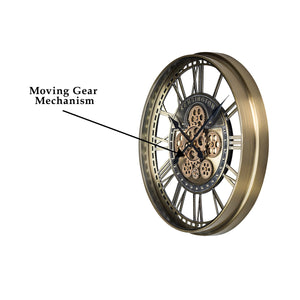 Enchanté Maison Wall Clock With Moving Gear Mechanism