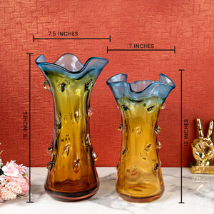 Sapphire Serenity Handblown Glass Vase & Decorative showpiece