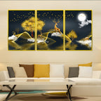 Caviar 3 panel Framed Canvas Print For Wall Decoration at Home