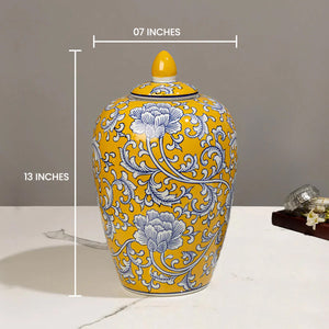 Floral Story Decorative Ceramic Vase And Showpiece - Small