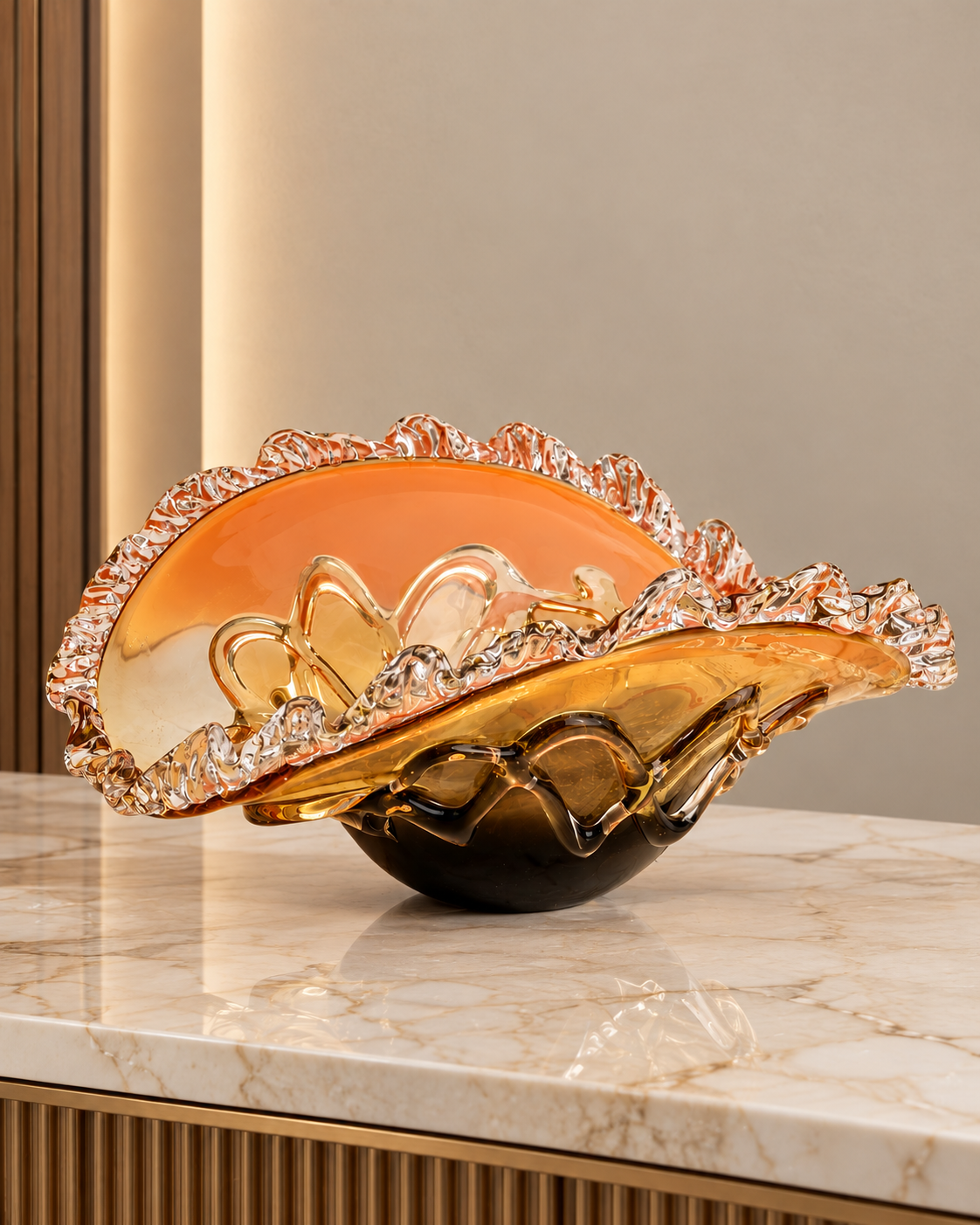 Sunburst Shine Handblown Glass Decorative Vases and Showpieces