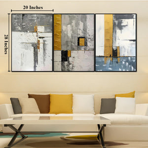 Abstract Art Inspired Framed Canvas Wall Art - Set of 3