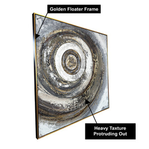 Cosmic Spiral Hand Wall Painting and Item for Wall Decoration (Comes With an Outer Floater Frame) (40x40 Inches)