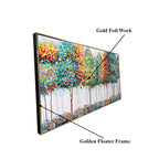 The Mystery Forest  100% Hand Painted Wall Painting (With outer Floater Frame)