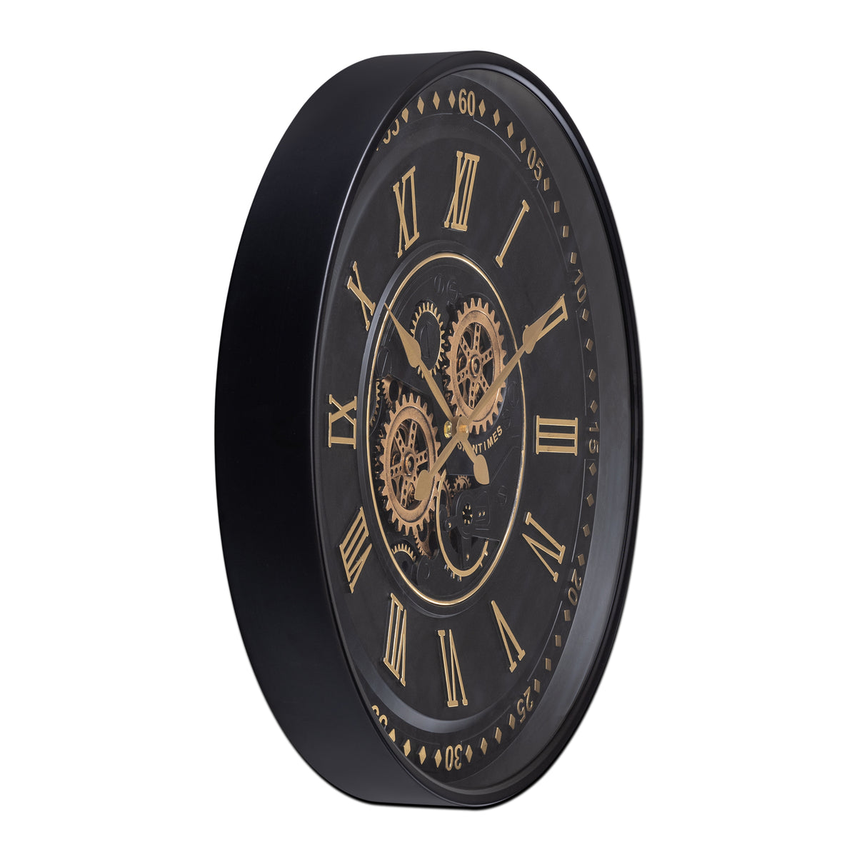 Midnight Dial Luxury Designer Wall clocks for the Home With Moving Gear Mechanism (Steel Body)
