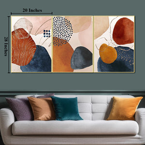 Daly Geometric shapes Framed Canvas Print - Set of 3