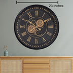 Midnight Dial Luxury Designer Wall clocks for the Home With Moving Gear Mechanism (Steel Body)