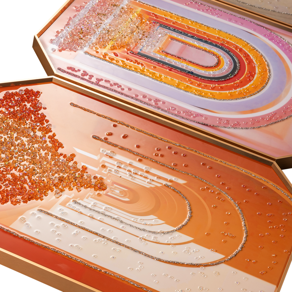 Unending Pathways Crystal Glass Painting  - Set Of 3