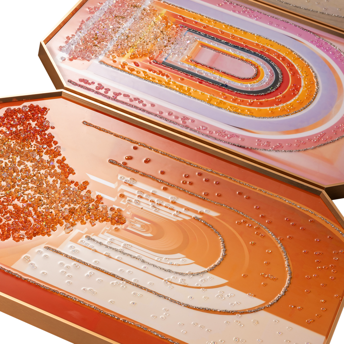 Unending Pathways Crystal Glass Painting  - Set Of 3