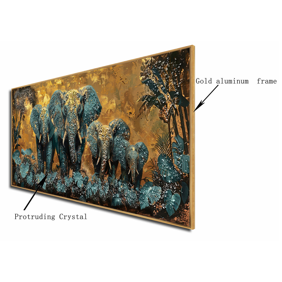 Jungle Guardians Crystal Glass Decorative Wall Painting for Home Wall