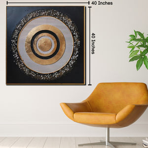 Golden Echoes Modern Wall Art (40 x 40 Inches)