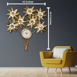 Floral Symphony Metal Wall Art Clocks for the Home Buy Wall Clock Online