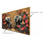 Elephant Garden Crystal Glass Decorative Wall painting Art