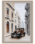 Classic City Drive Hand painting for Home & Wall Decoration Item (With Outer Floater Frame) (47x31.5 Inches)