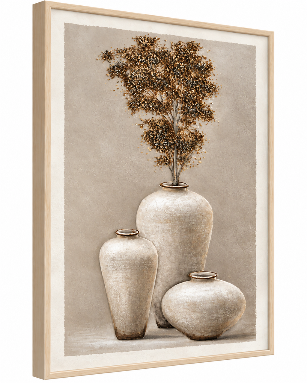 Botanical Elegance Hand painting for Home & Wall Decoration Item (With Outer Floater Frame) (47x31.5 Inches)