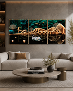 Rejoice with Nature Framed Crystal Glass Decorative Wall Painting Bedroom & Wall Decoration Items - Set of 3
