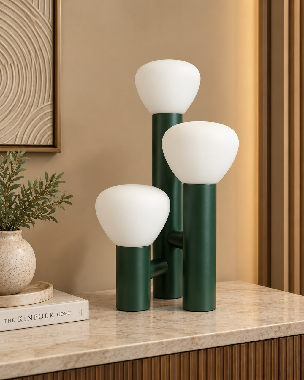 Luminous Grove Designer Table Lamp for Home & Home Decoration Items - Greeen (Italian Designer Collection)