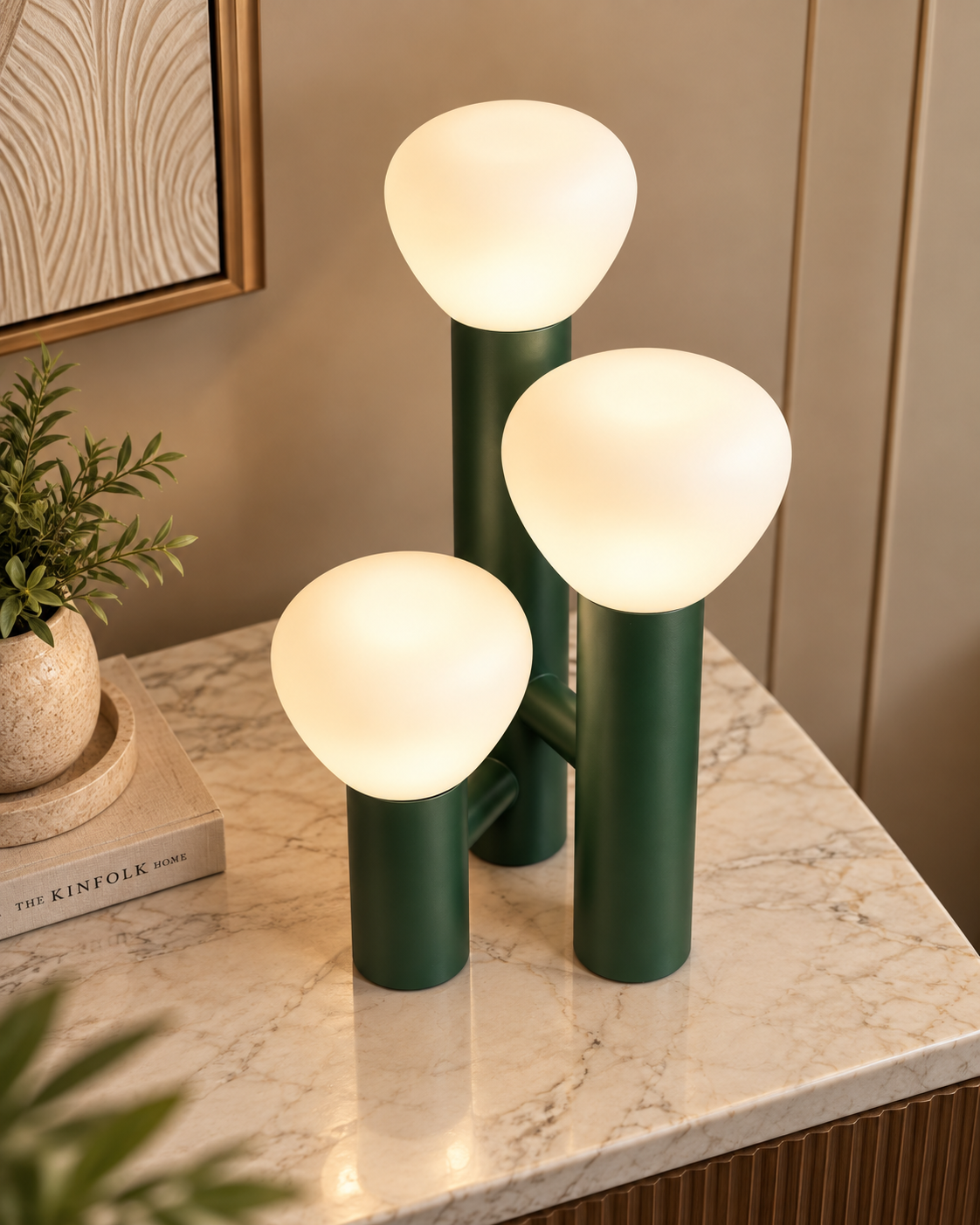 Luminous Grove Designer Table Lamp for Home & Home Decoration Items - Greeen (Italian Designer Collection)