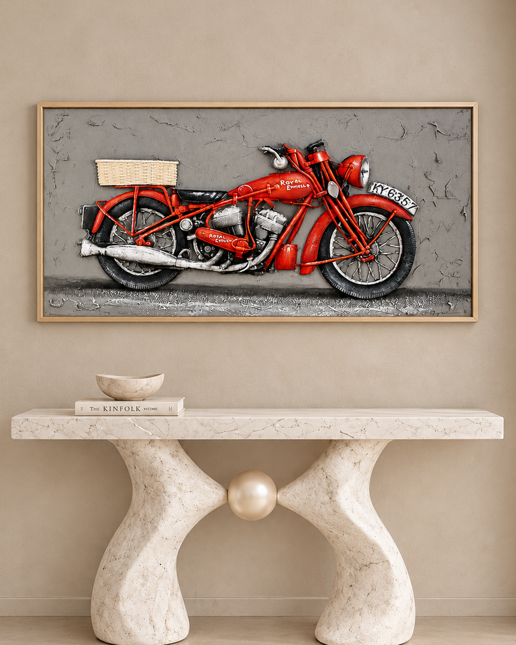 Royal Enfield Legacy Hand Painted Decorative Wall Paintings for Living Room