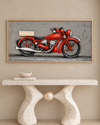 Royal Enfield Legacy Hand Painted Decorative Wall Paintings for Living Room