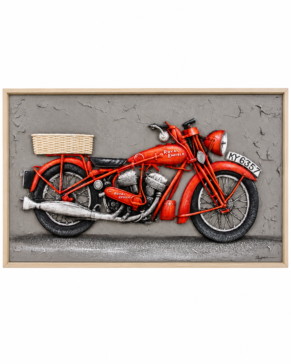 Royal Enfield Legacy Hand Painted Decorative Wall Paintings for Living Room