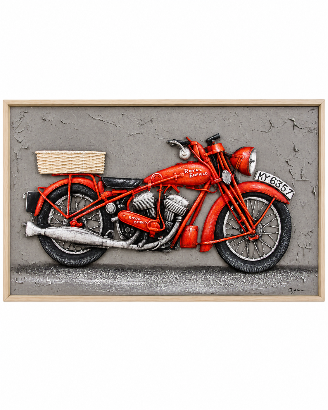 Royal Enfield Legacy Hand Painted Decorative Wall Paintings for Living Room