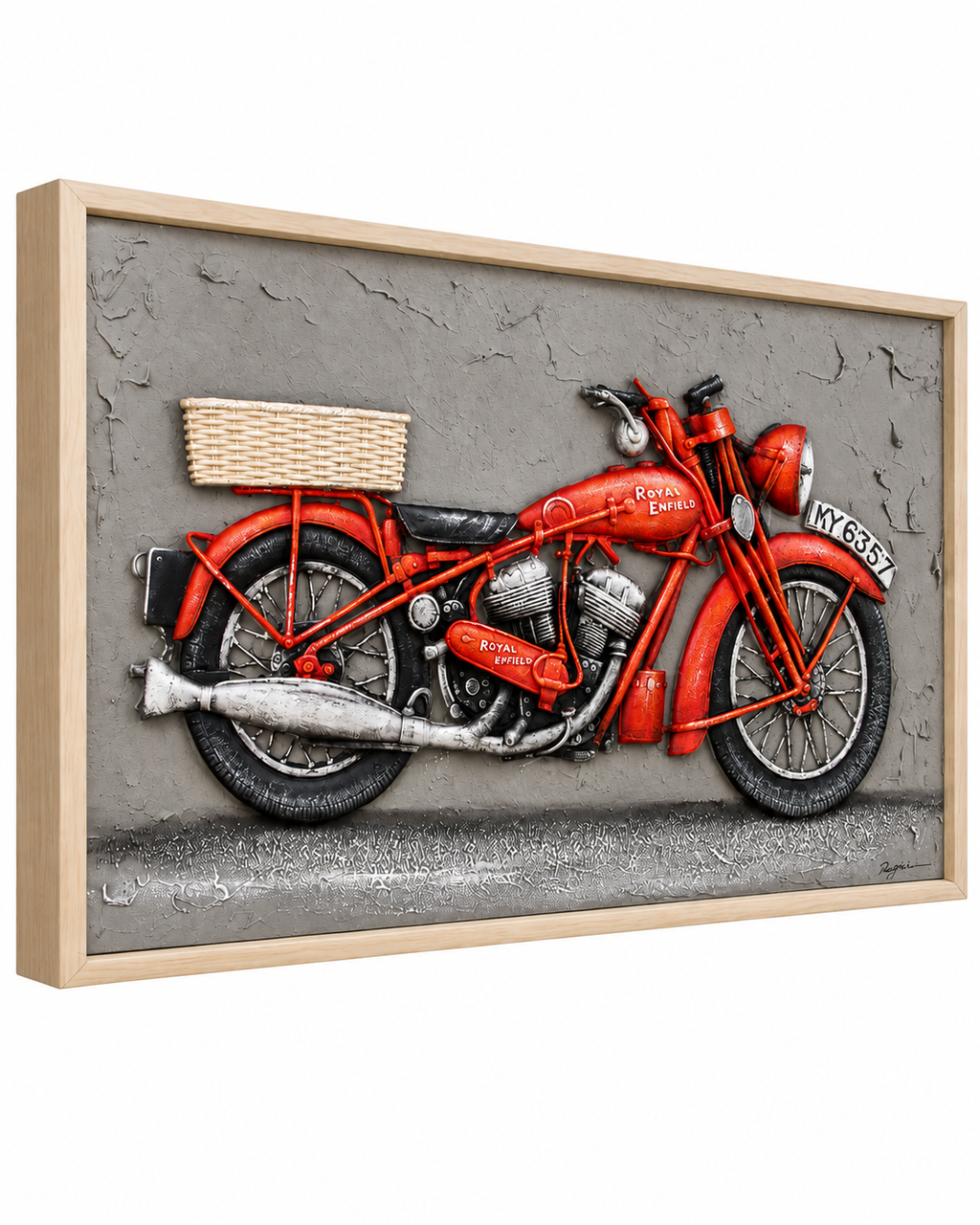 Royal Enfield Legacy Hand Painted Decorative Wall Paintings for Living Room
