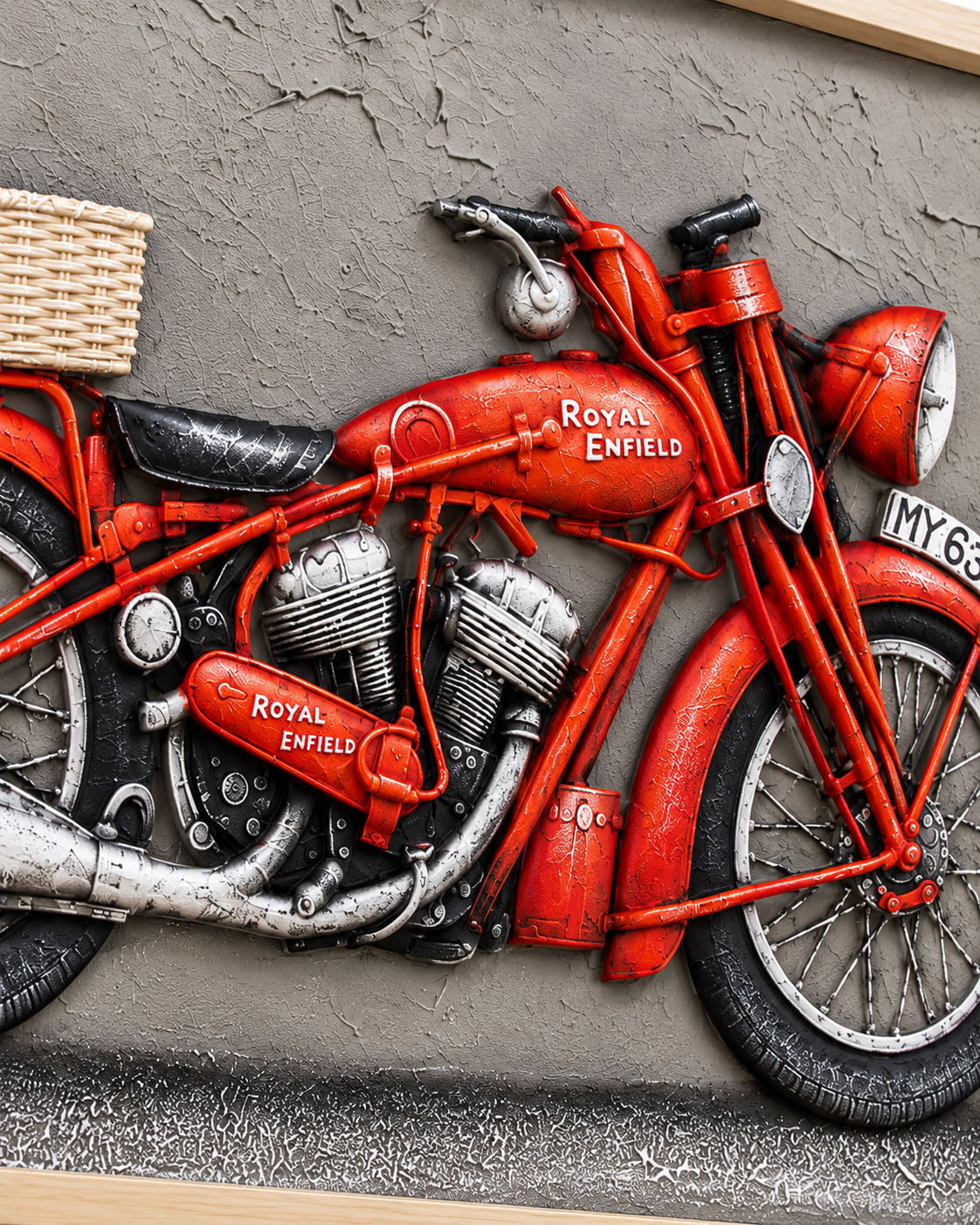 Royal Enfield Legacy Hand Painted Decorative Wall Paintings for Living Room