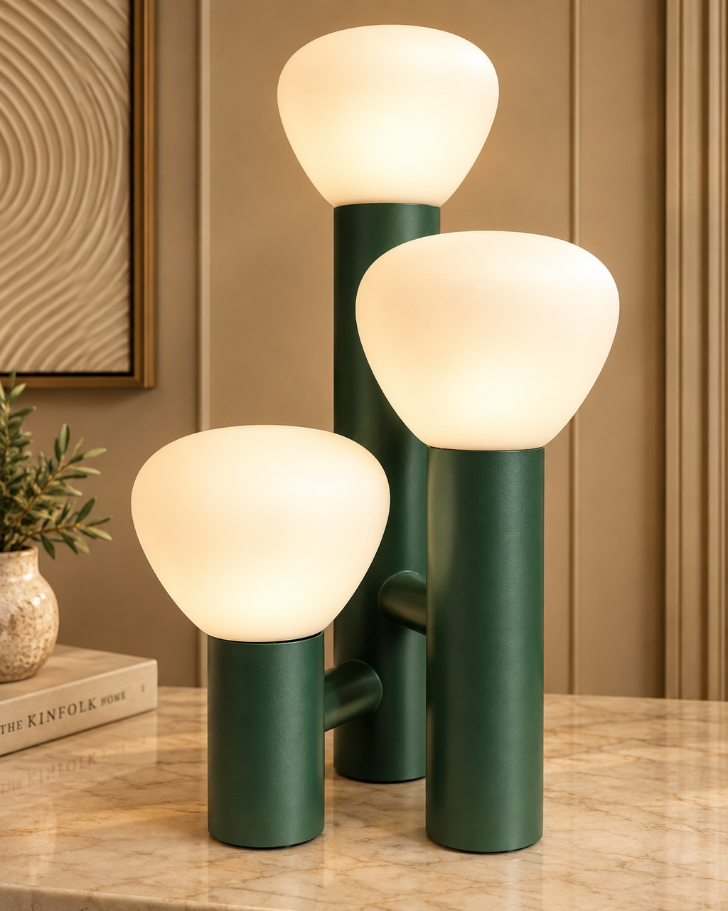 Luminous Grove Designer Table Lamp for Home & Home Decoration Items - Greeen (Italian Designer Collection)