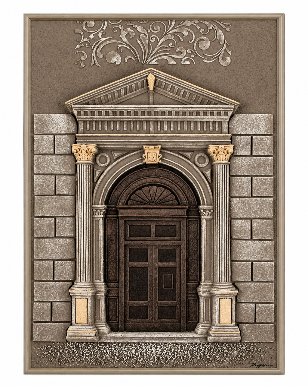 Timeless Entrance Hand painting for Home & Wall Decoration Item (With Outer Floater Frame) (47x31.5 Inches)