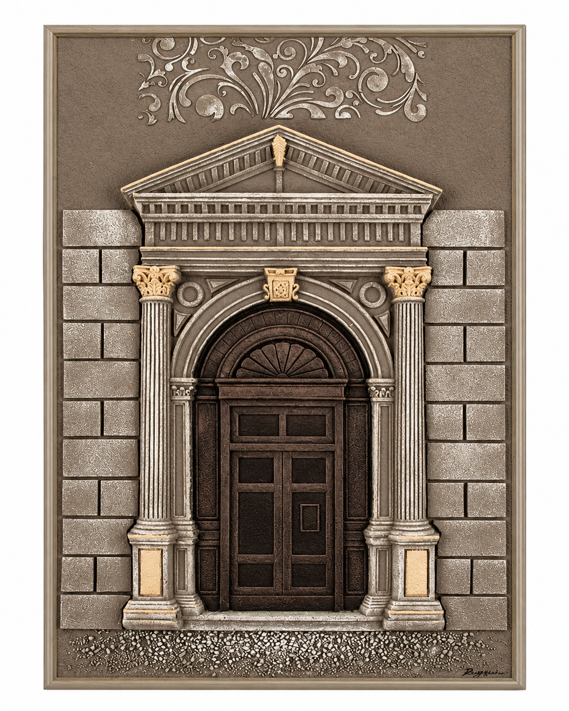 Timeless Entrance Hand painting for Home & Wall Decoration Item (With Outer Floater Frame) (47x31.5 Inches)