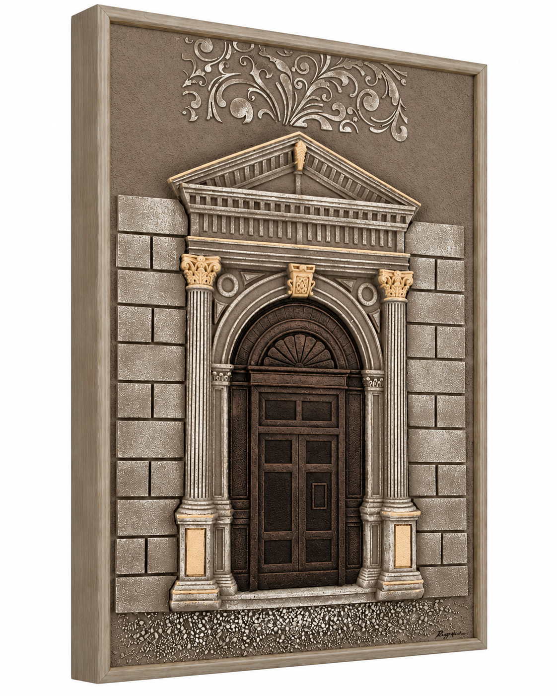 Timeless Entrance Hand painting for Home & Wall Decoration Item (With Outer Floater Frame) (47x31.5 Inches)