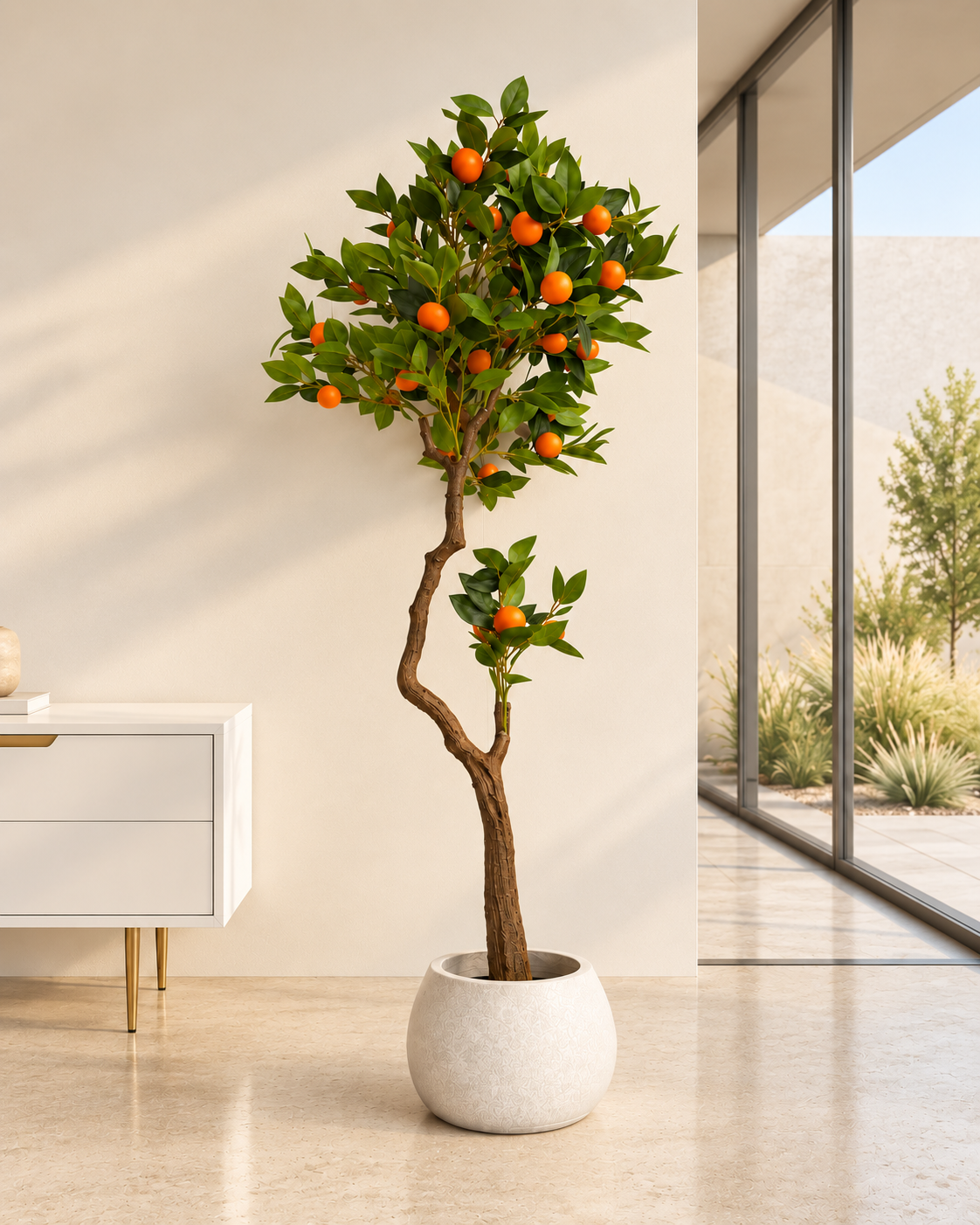 Orange Grove Artificial Indoor Plant For Home ( 5.4 Feet ) (Natural Feel)