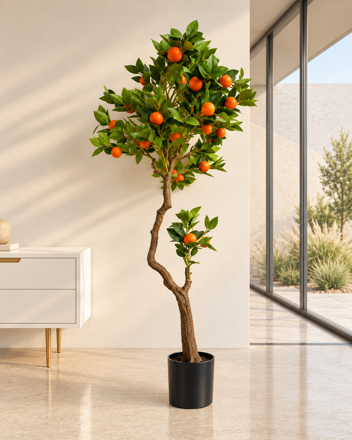 Orange Grove Artificial Indoor Plant For Home ( 5.4 Feet ) (Natural Feel)