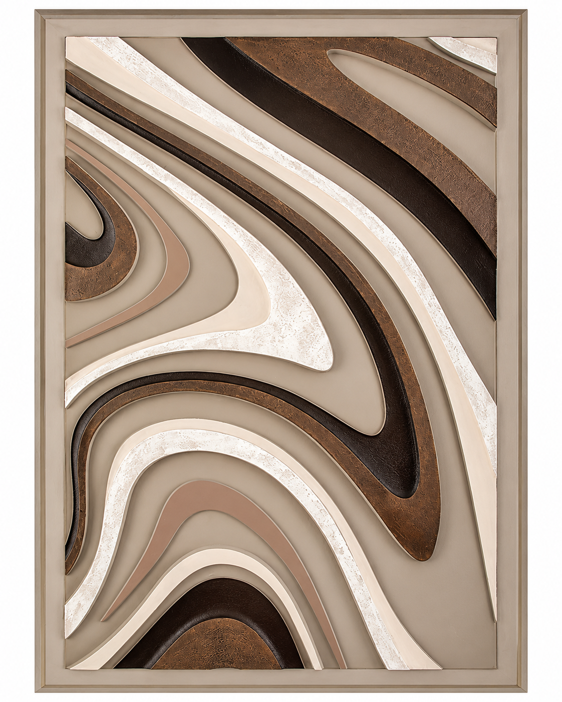 Earthbound Flow Hand painting for Home Wall (With Outer Floater Frame) (47x31.5 Inches)