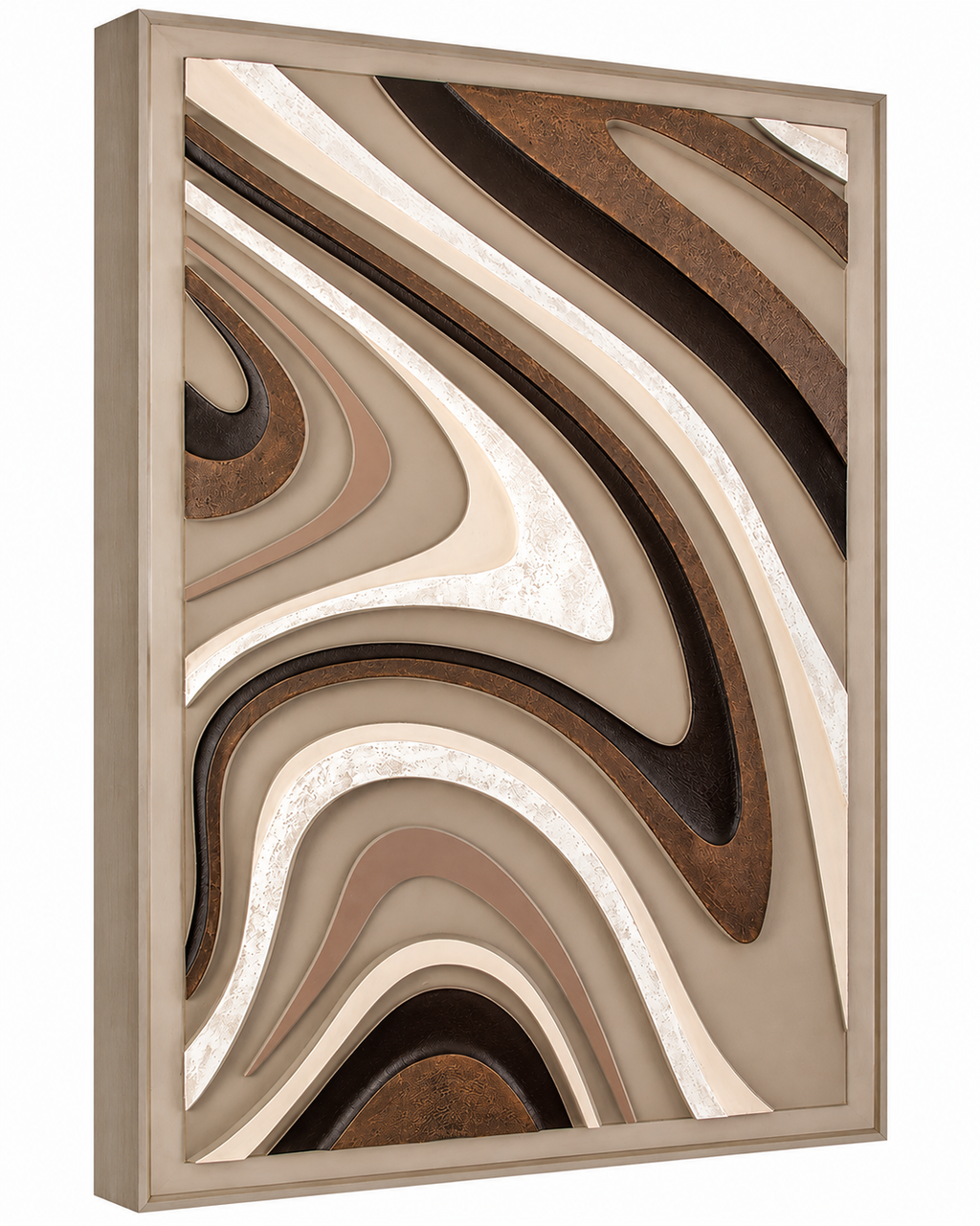 Earthbound Flow Hand painting for Home Wall (With Outer Floater Frame) (47x31.5 Inches)