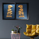 Gilded Flora and Fauna Shadow Box Wall Decoration Piece - Pair