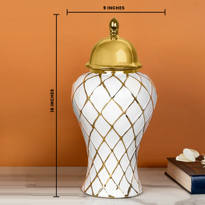 Golden Garden Ceramic Vase & Decorative Showpiece - Big