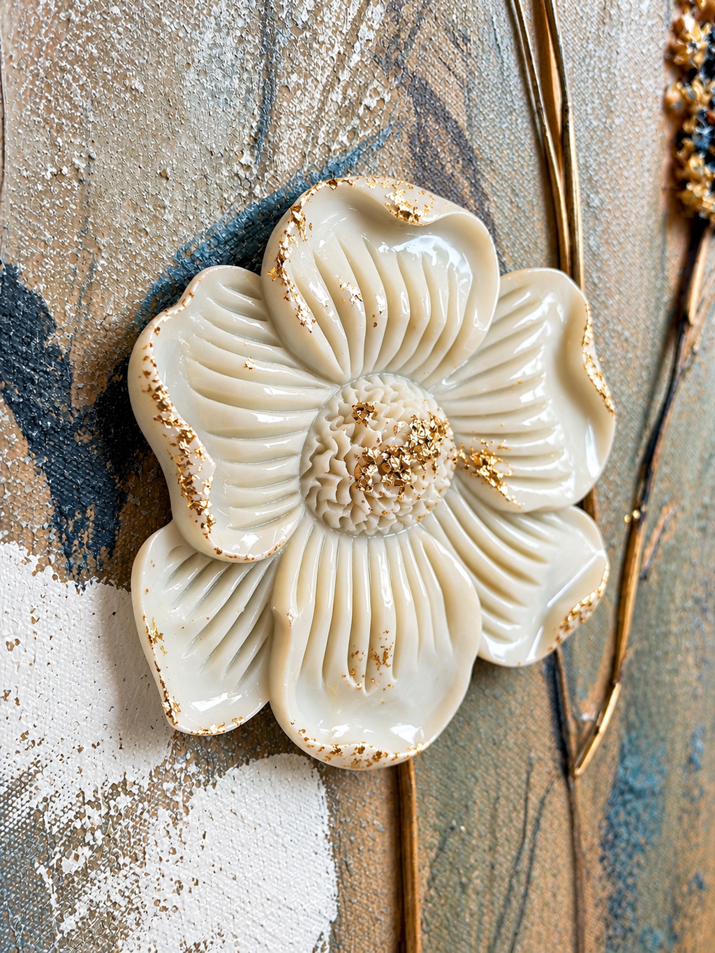 Wildflower Serenity 100% Hand Wall Painting For Home (outer Floater Frame ) (47 x 31.5 Inches)