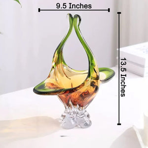 Graceful Nest Elegance Handblown Glass Vase & Decorative showpiece