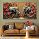 Elephant Garden Crystal Glass Decorative Wall painting Art