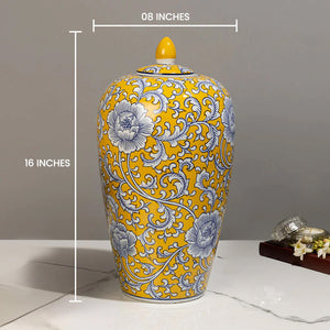 Floral Story Decorative Ceramic Vase And Showpiece - BIG