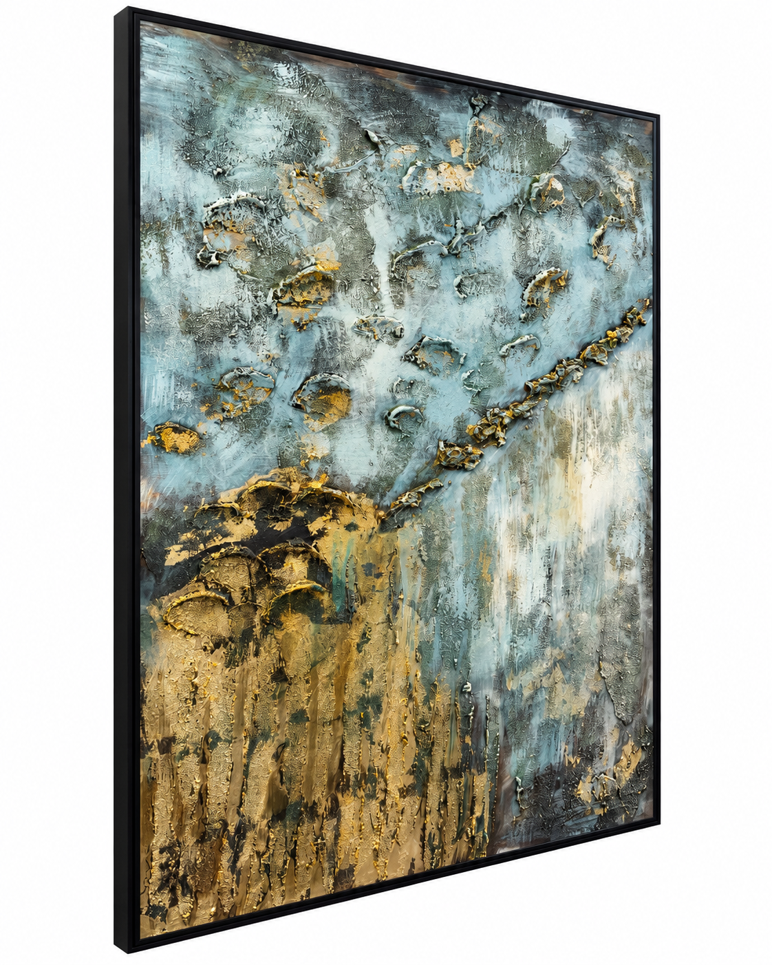 Distant Echoes Handmade Paintings for Home & Wall Decoration Item (With Outer Floater Frame) (47x35.5 Inches)
