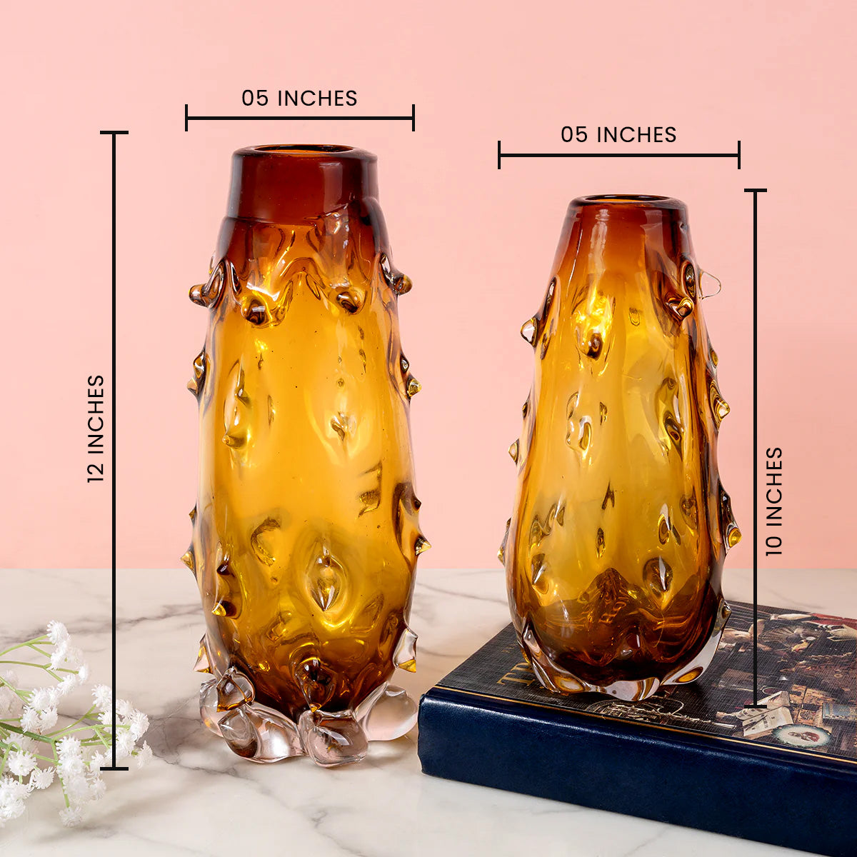 Sunny Serenity Handblown Glass Vase & Decorative showpiece and Home Decoration Items