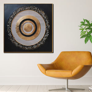 Golden Echoes Modern Wall Art (40 x 40 Inches)