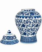 Indigo Temple Decorative jar & Items for Room Decoration (Blue Pottery)