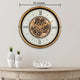 Suave Contemporary Round Wall Clock With Moving Gear Mechanism