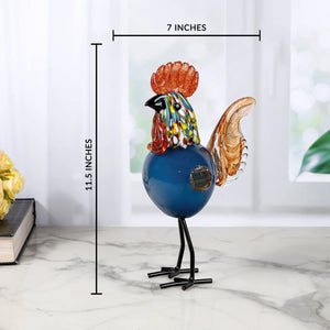 Vibrant Rooster Handblown Glass Figurine & Decorative showpiece