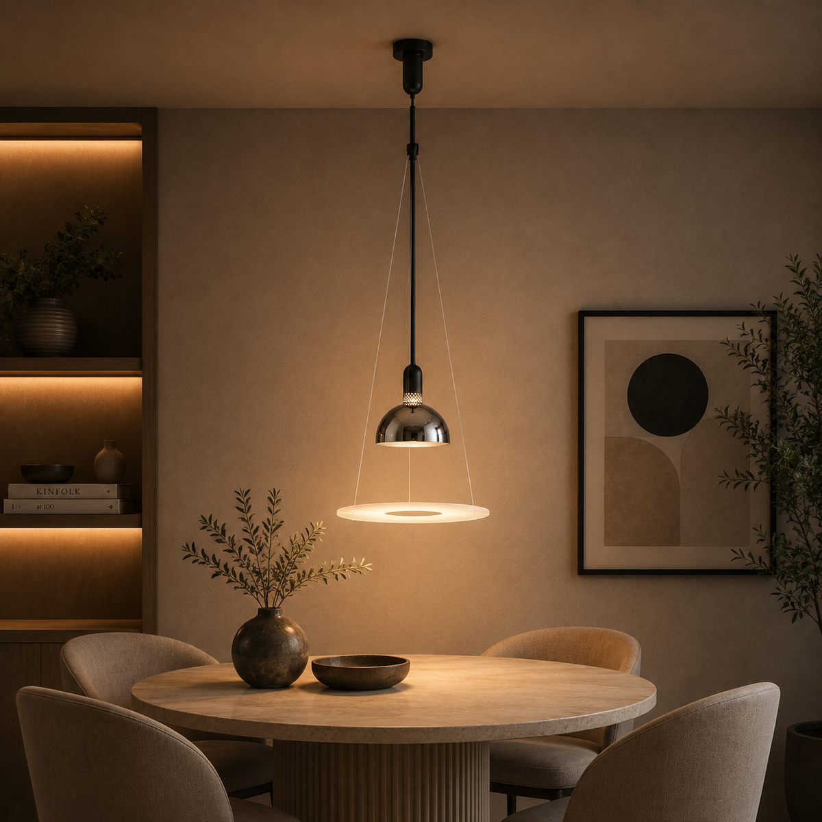 Cosmo Aura Ceiling light For Home  &  Item For Home Decoration - Chrome (Italian Designer Collection)