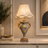 Regal Floral Porcelain Table Lamp for Living Room